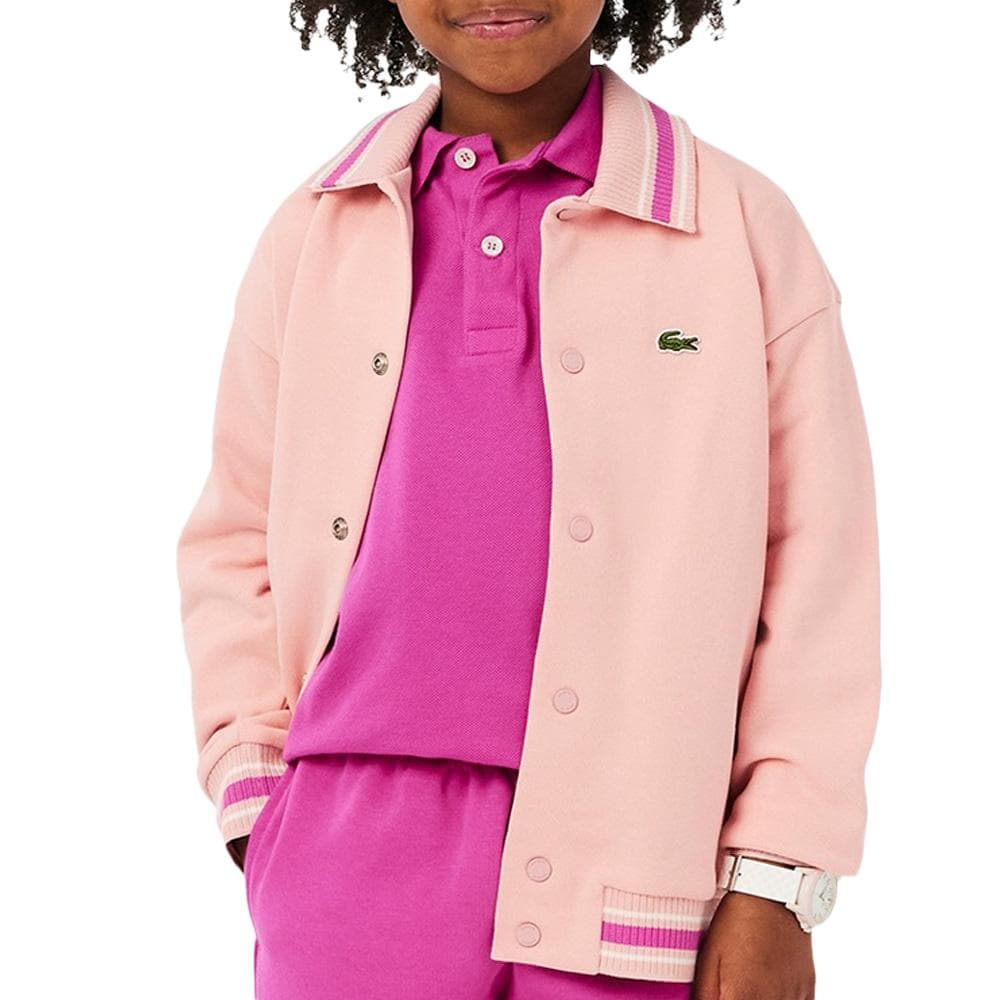 Blouson Rose Fille Lacoste Button Down Fleece 1