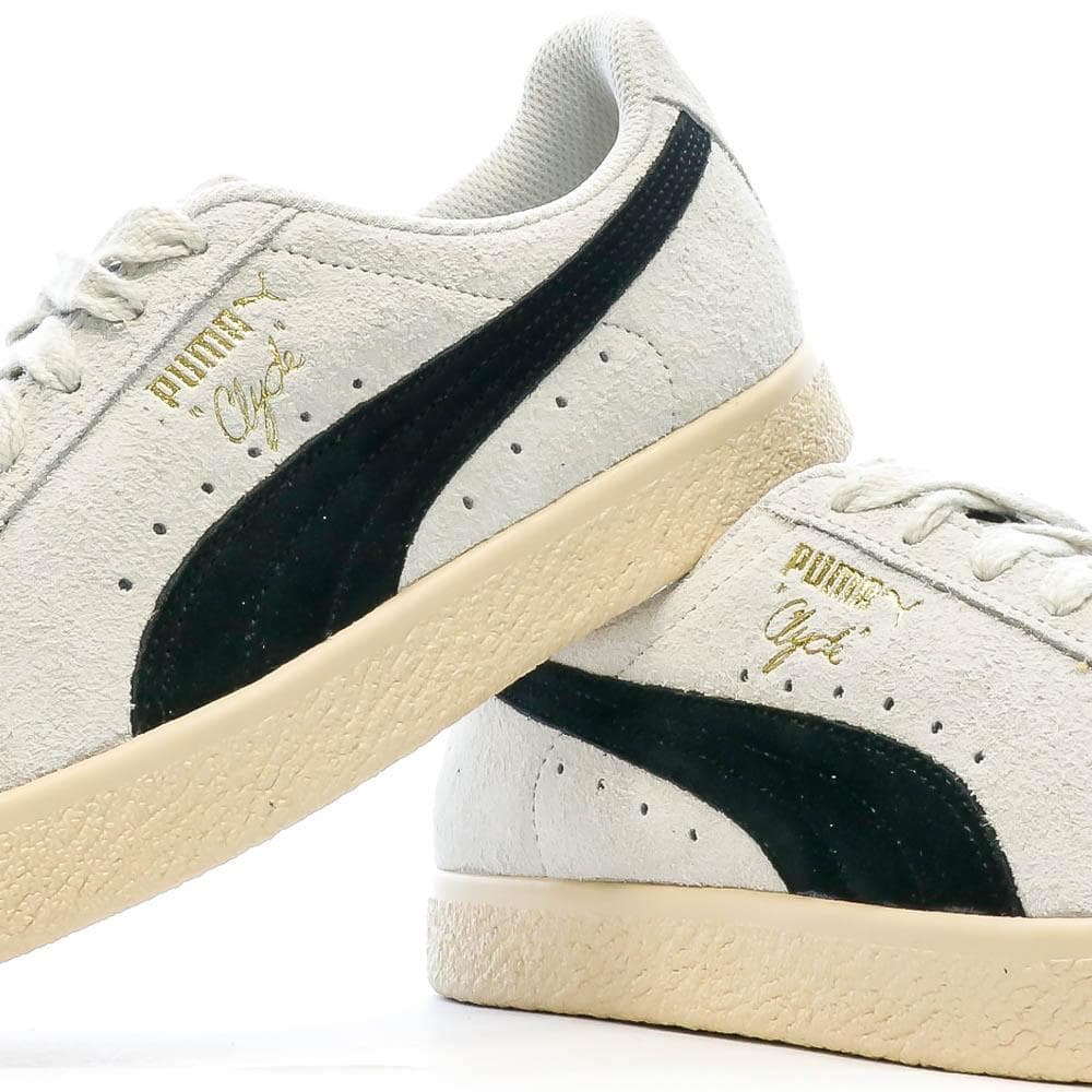 Baskets Blanches/Noires Homme Puma Clyde Teasel 7