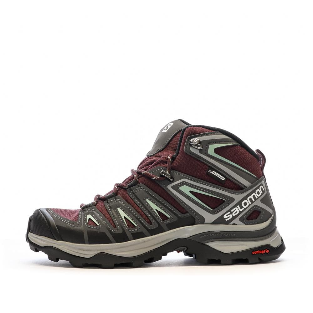 Chaussures de Randonnée Gris/Bordeaux Femme Salomon X Ultra Pi 1