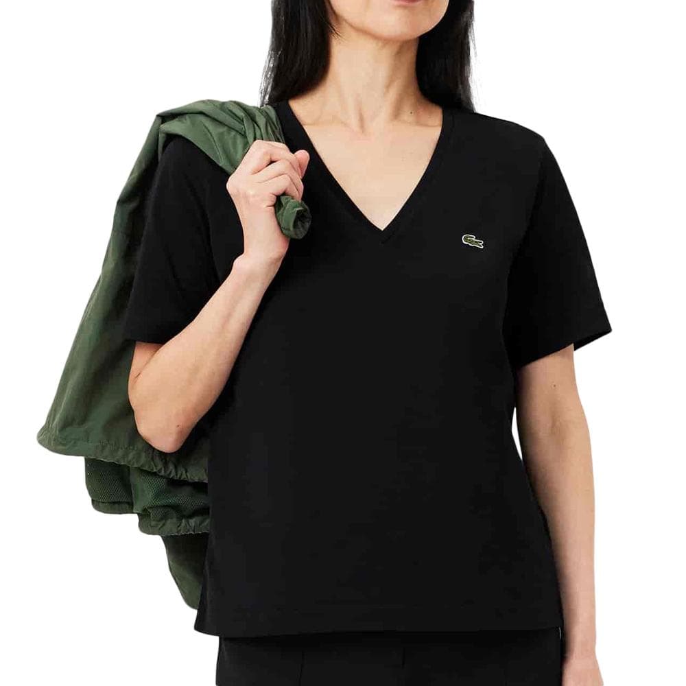 T-Shirt Noir Femme Lacoste Relaxed 1