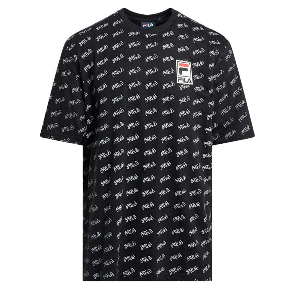 T-shirt Noir Homme Fila Flat Print 1