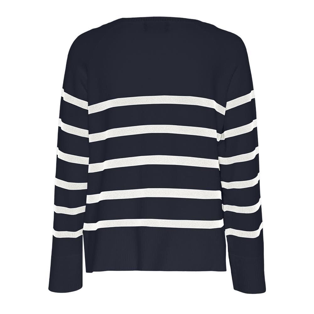Pull Marine/Blanc Femme Pieces Sia 2