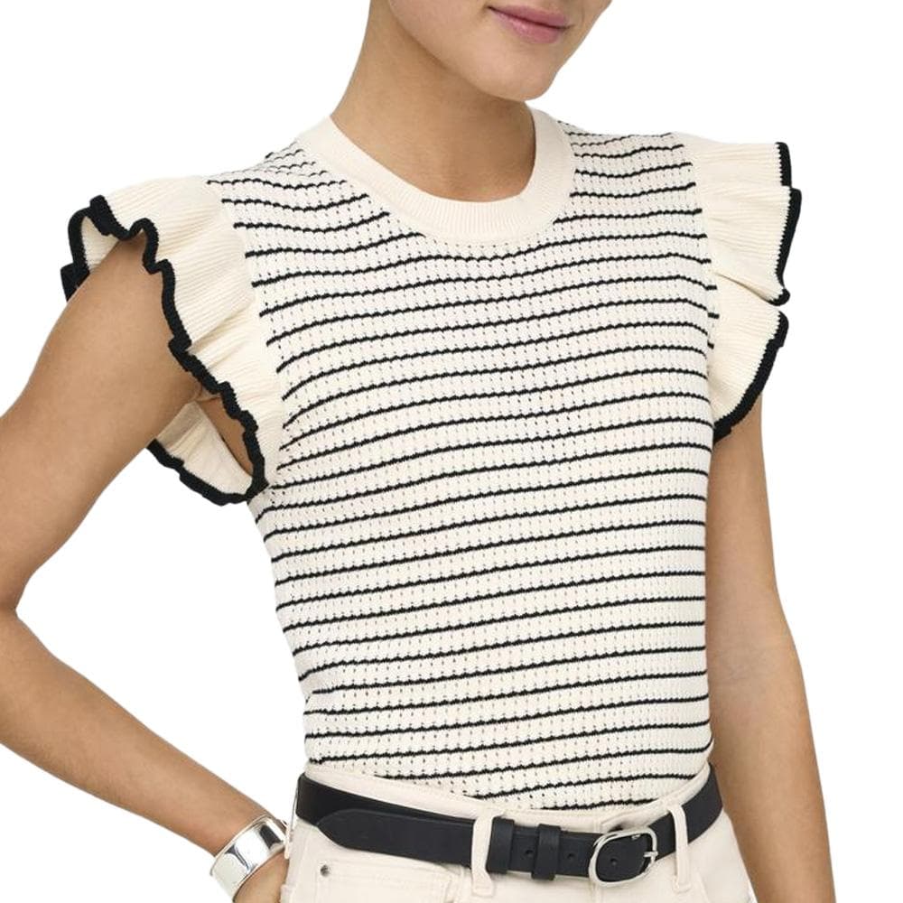 T-Shirt Écru/Noir Femme JDY Carice 1