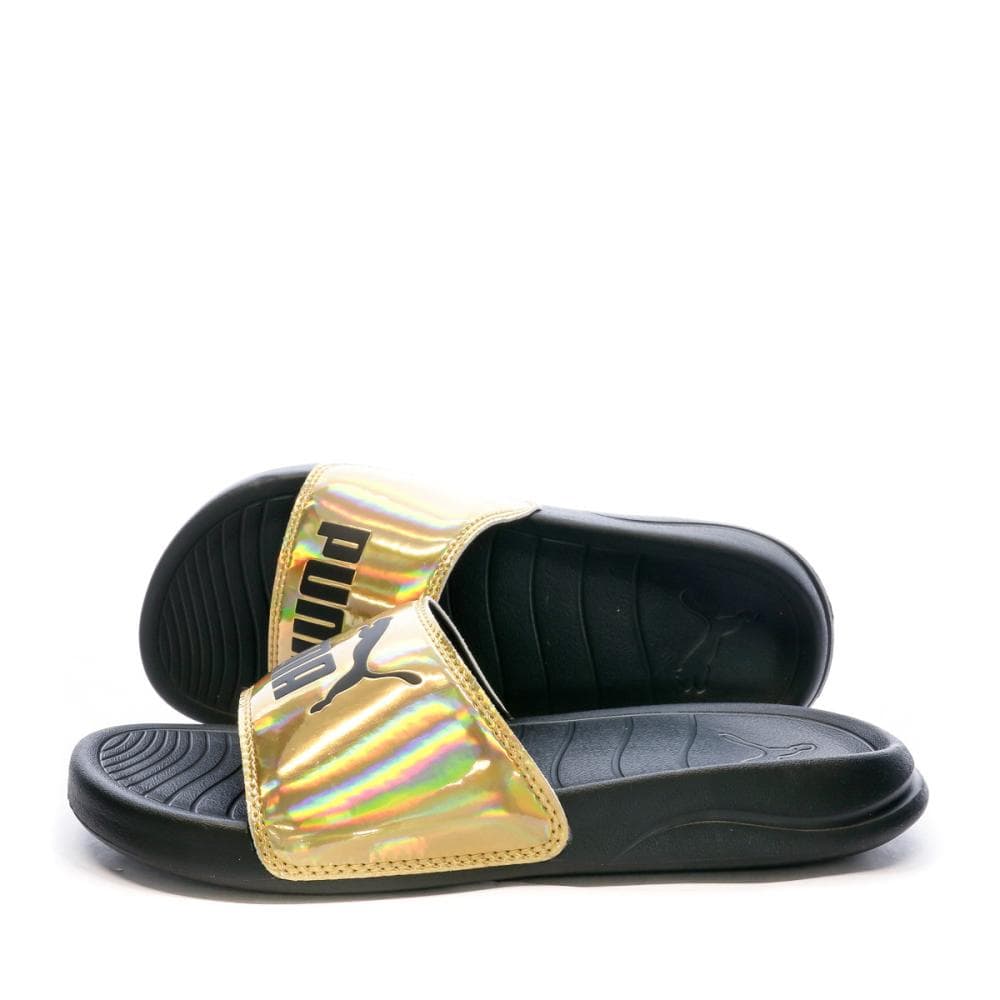 Claquettes Noir/Doré Femme Puma Popcat 20 Irridescent 1