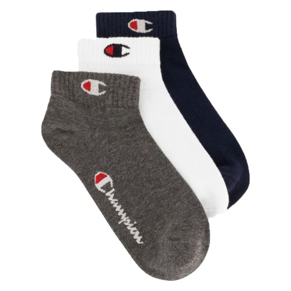 X3 Paires de Chaussettes Grises/Blanches/Marine Garçon Champion 3pk Quarter 1