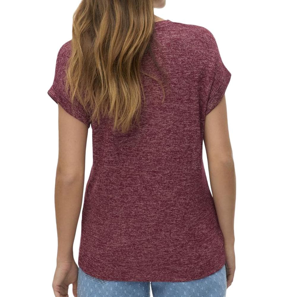 T-Shirt Rouge Chiné Femme Vero Moda Brianna 10291353 2