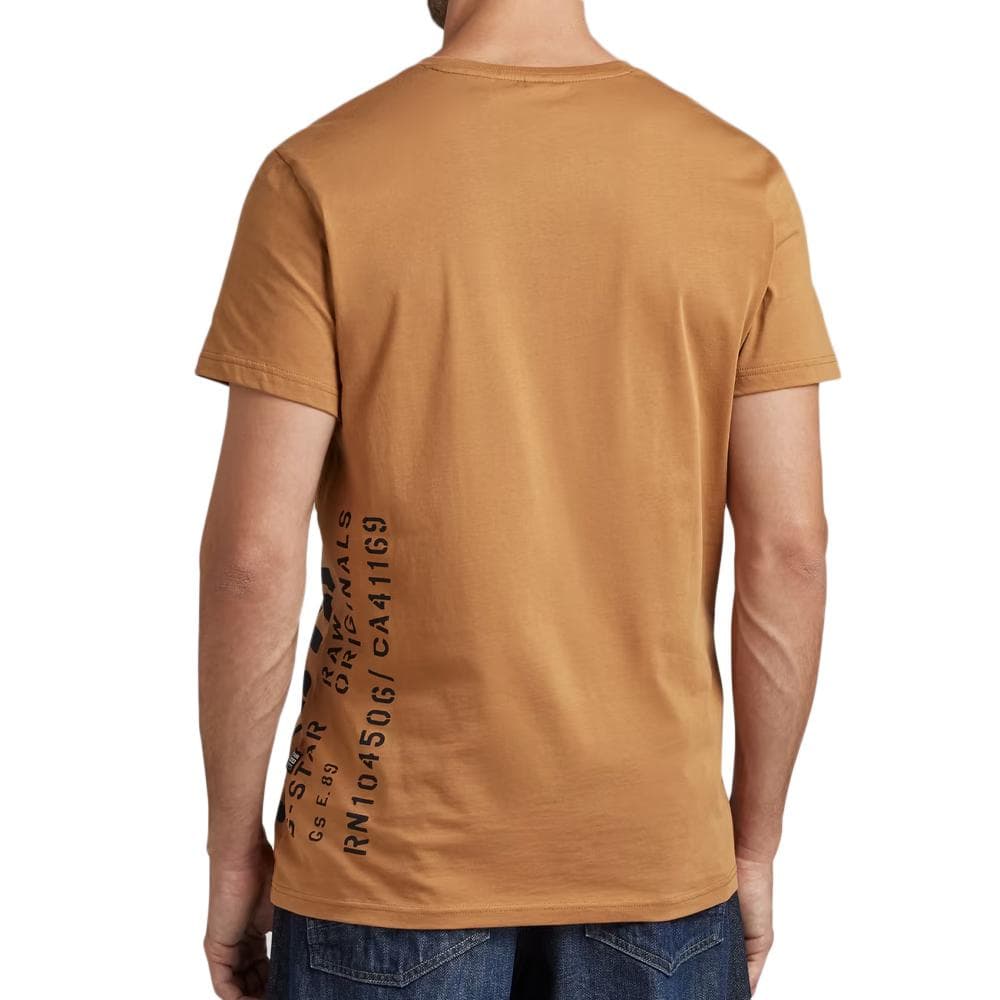 T-shirt Marron Homme G-Star Raw Side Stencil 2