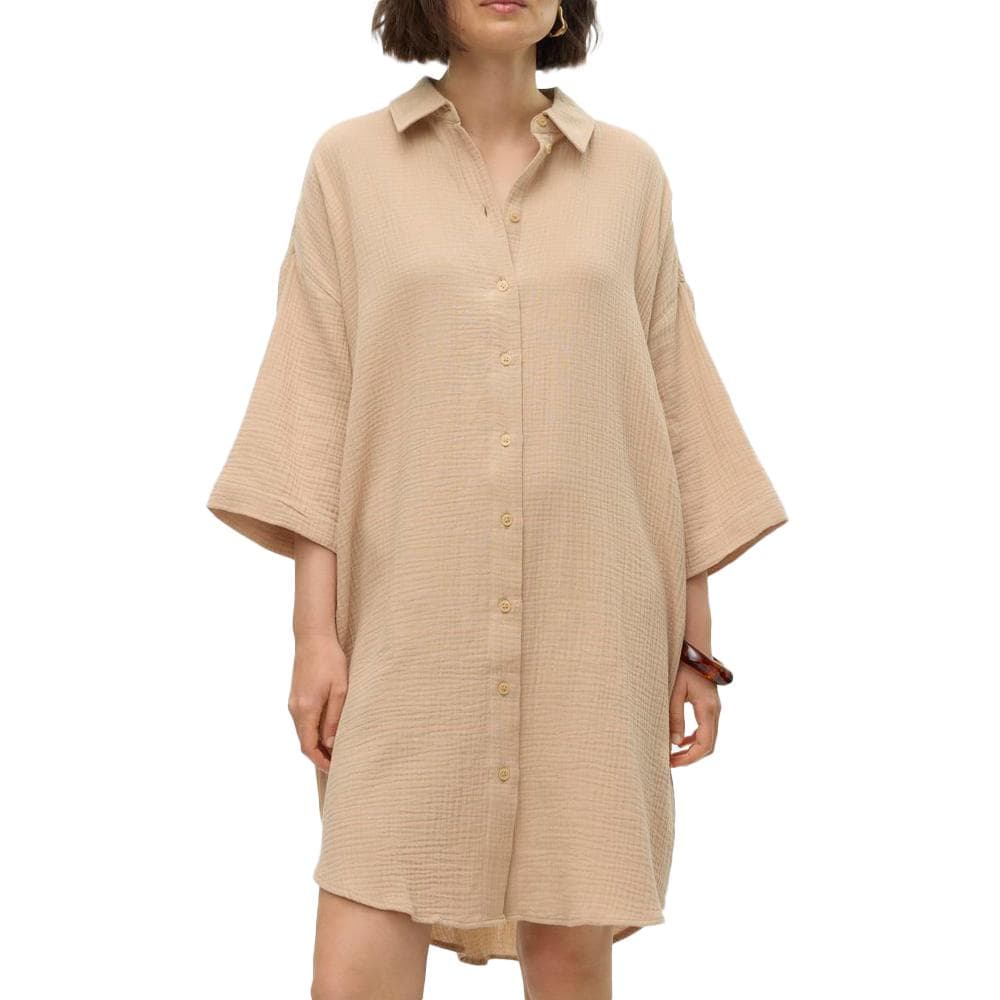 Robe Chemise Beige Femme Vero Moda Natali 1