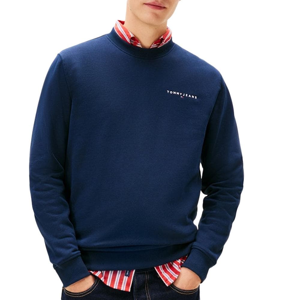 Sweat Marine Homme Tommy Hilfiger Linear Crew 1