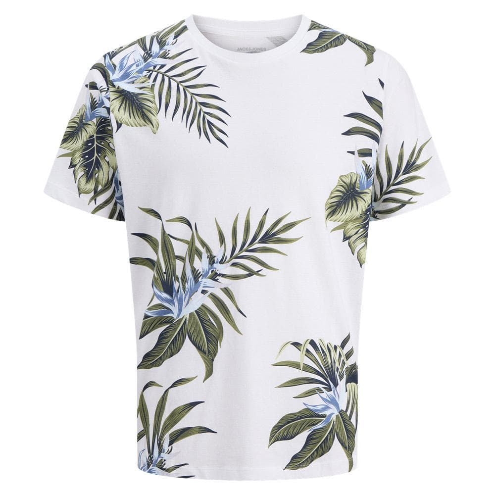 T-Shirt Blanc/Vert Homme Jack & Jones Drew 1