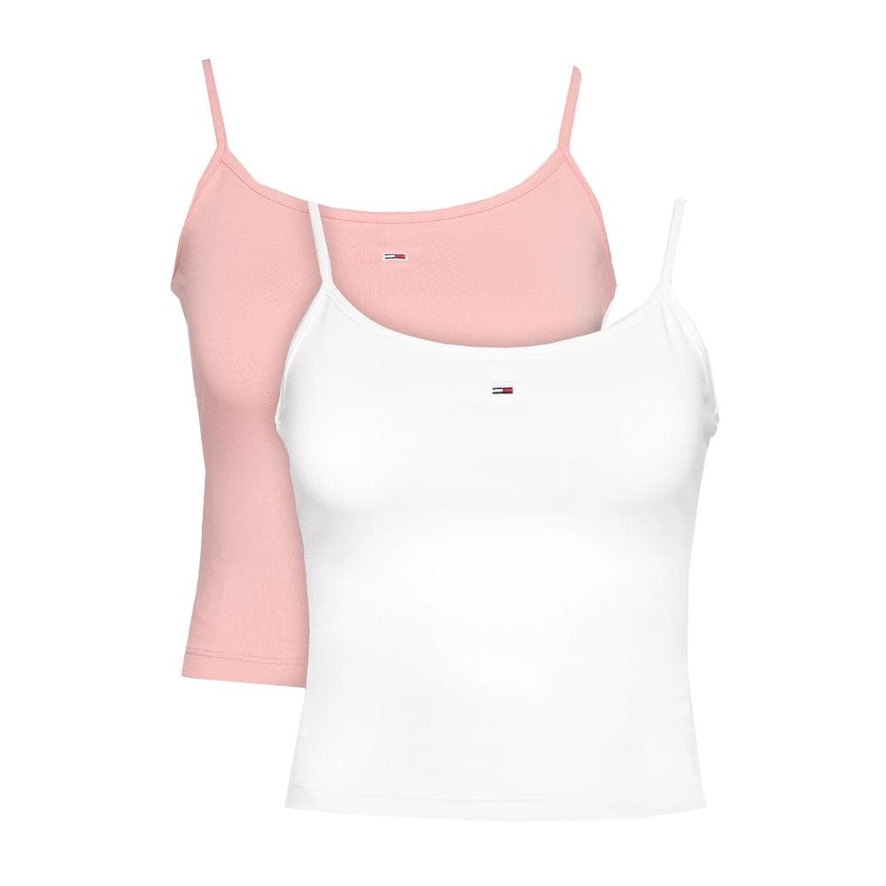 x 2 Débardeurs Blanc/Rose Femme Tommy Hilfiger Essential 1