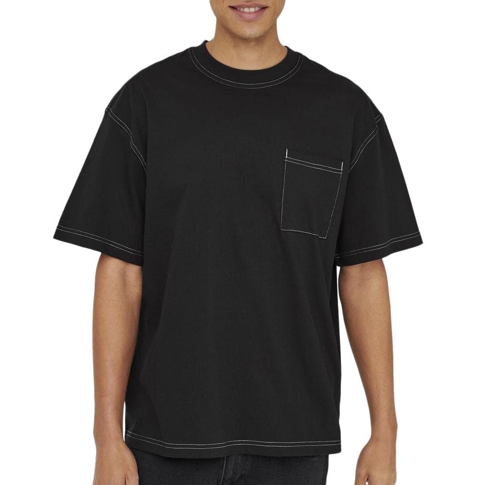T-Shirt Noir Homme Only & Sons Larry Life 1