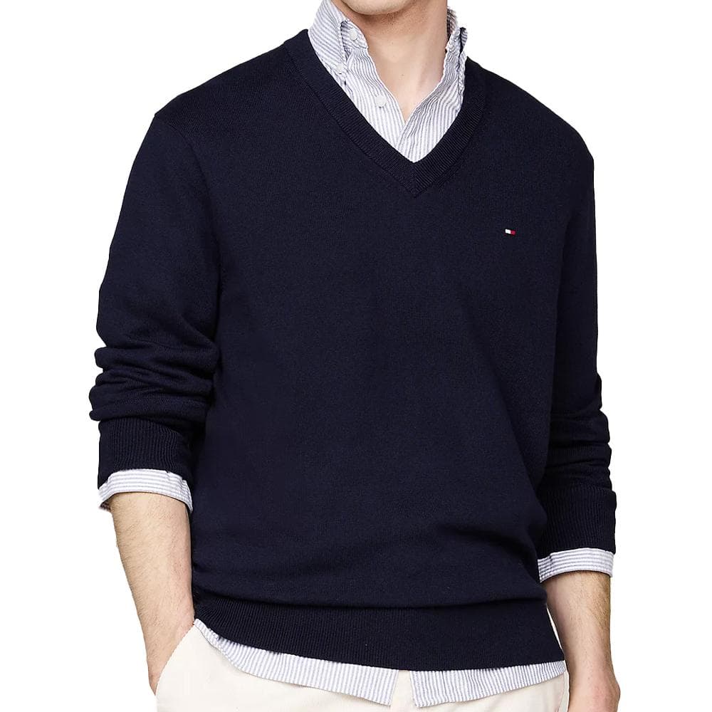 Pull Marine Homme Tommy Hilfiger Pima MW0MW28047 1