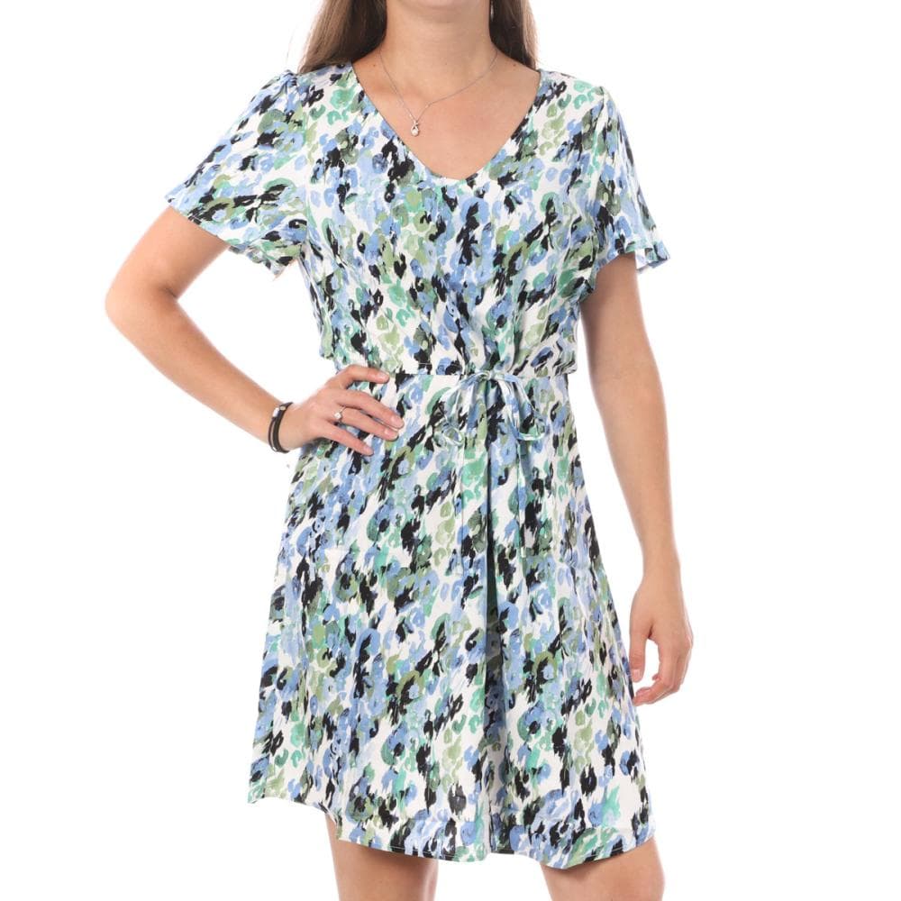 Robe Blanche/Bleu à Motifs Femme Vero Moda Easy 1