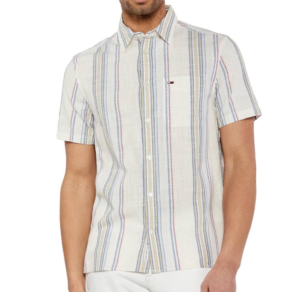 Chemise Blanche/Bleu Homme Tommy Hilfiger Stripe 1