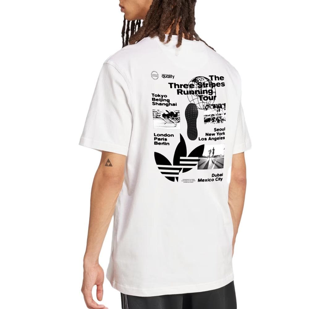 T-Shirt Blanc Homme Adidas Poster 2