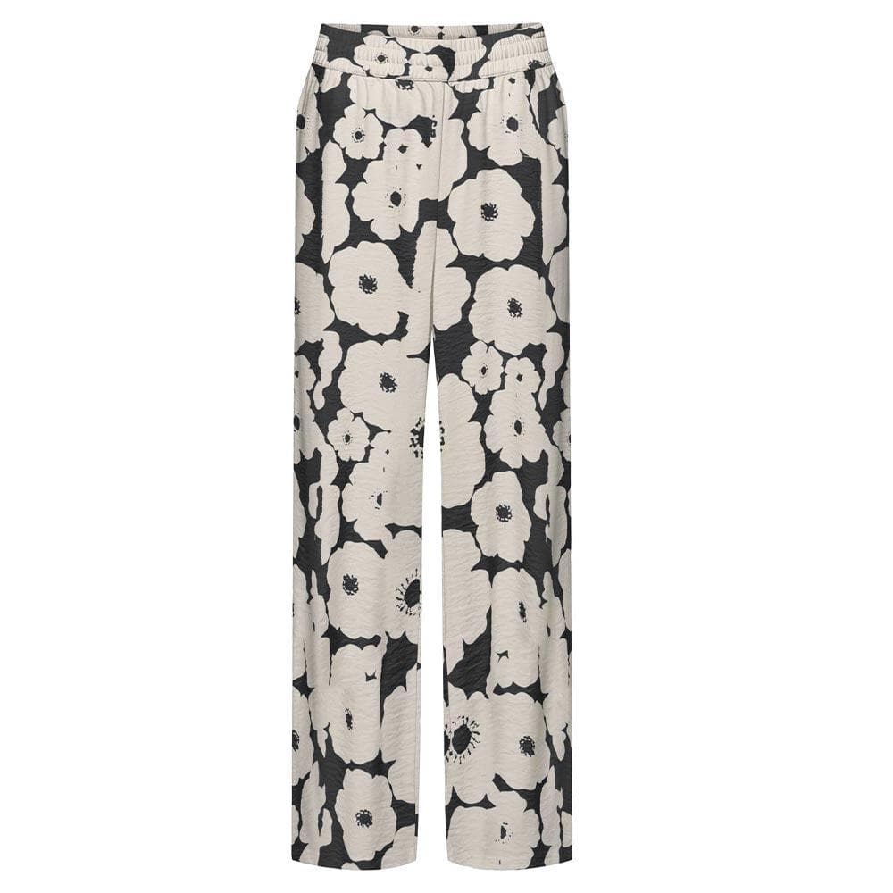 Pantalon Fluide Beige/Noir Femme JDY Troya 1
