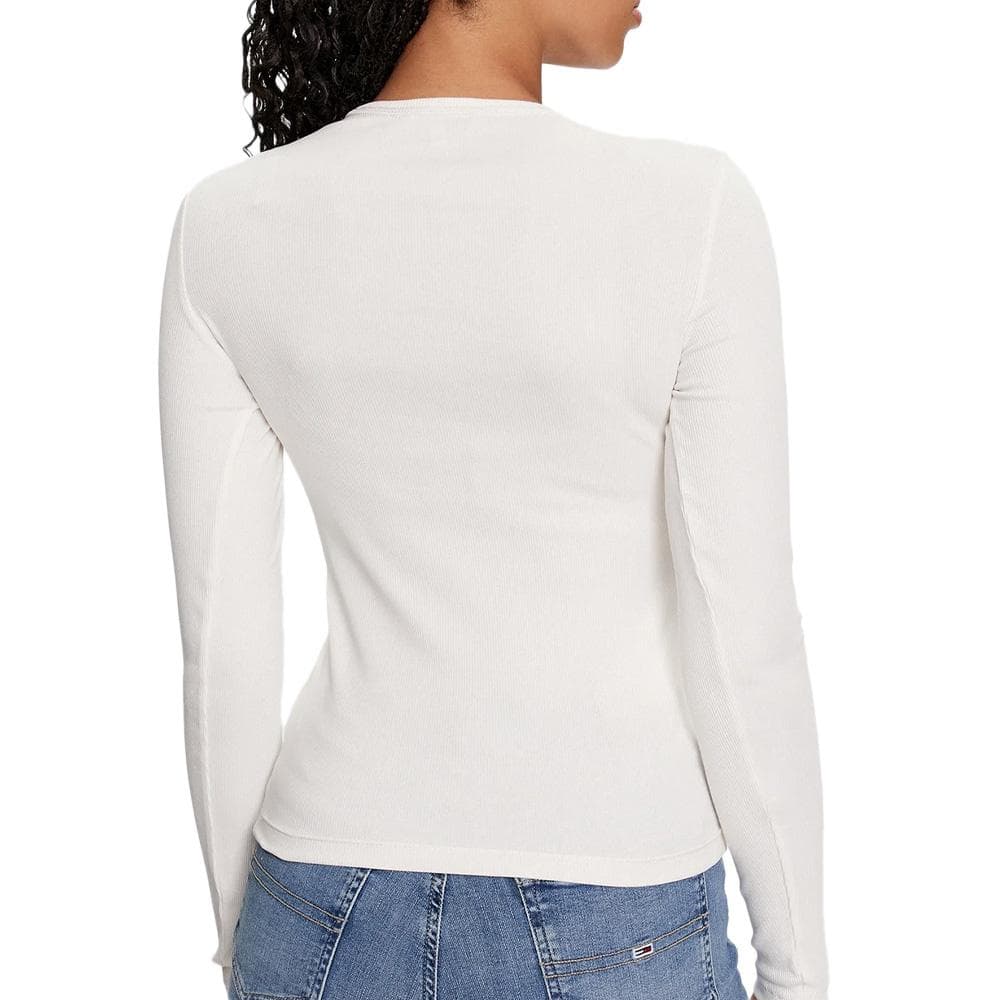 T-Shirt Manches Longues Blanc Femme Tommy Hilfiger Essentials 2