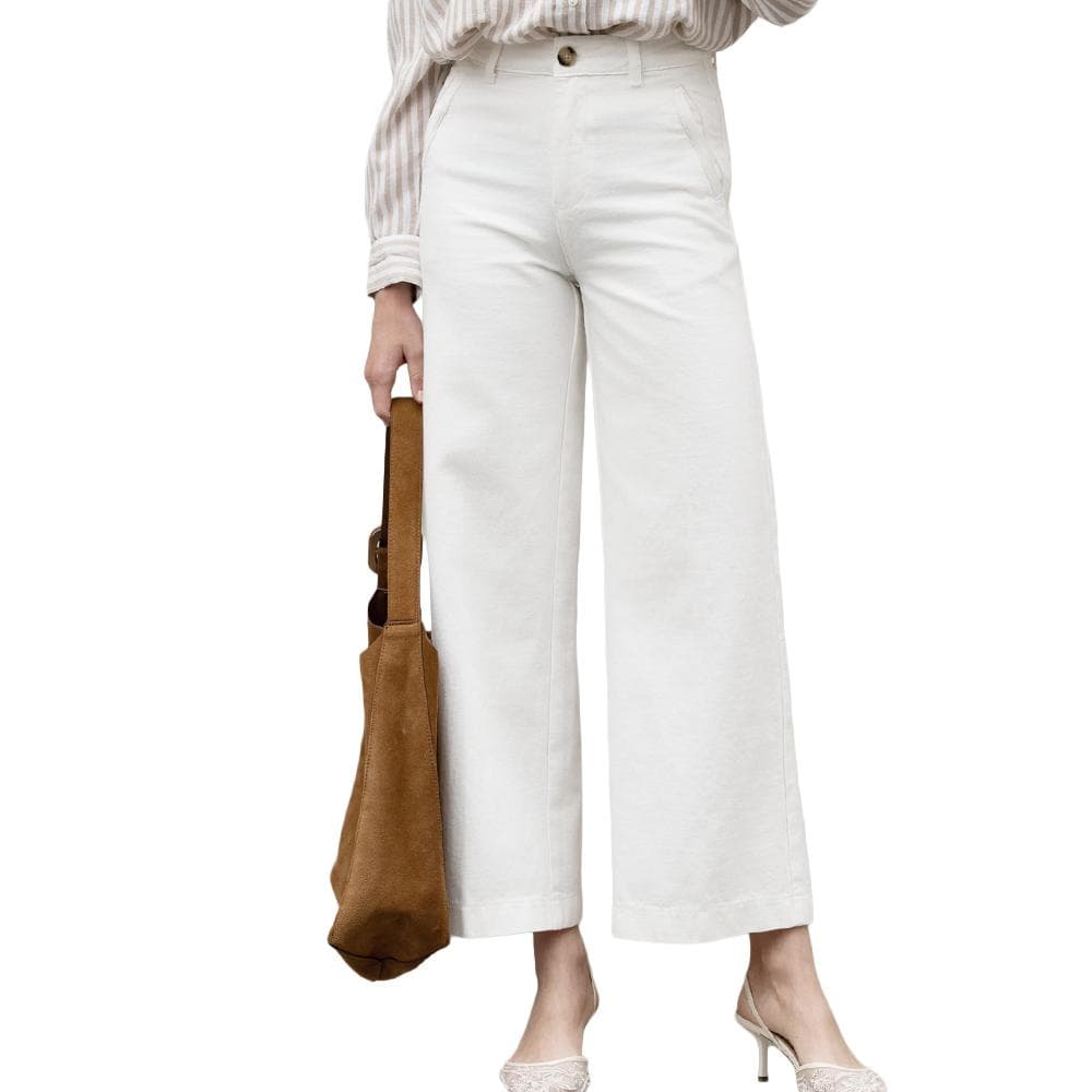 Jean Wide Blanc Femme Oraije Eleonorette 1