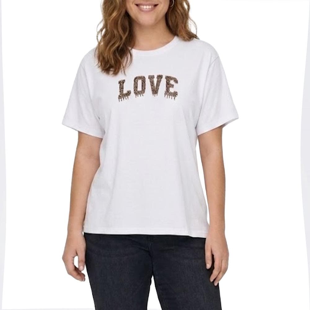 T-Shirt Blanc/Doré Femme Vero Moda Vmloretta 1