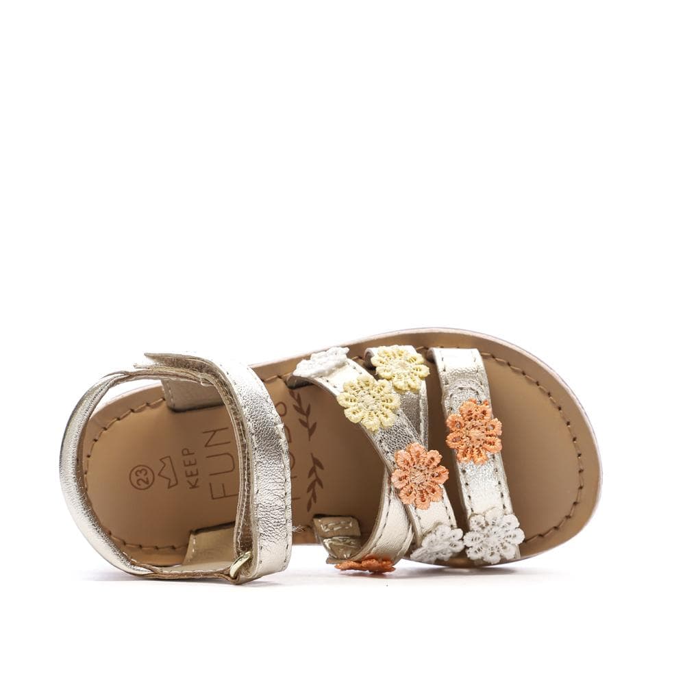 Sandales Doré à fleurs Fille Mod8 Mo Cloflore 4