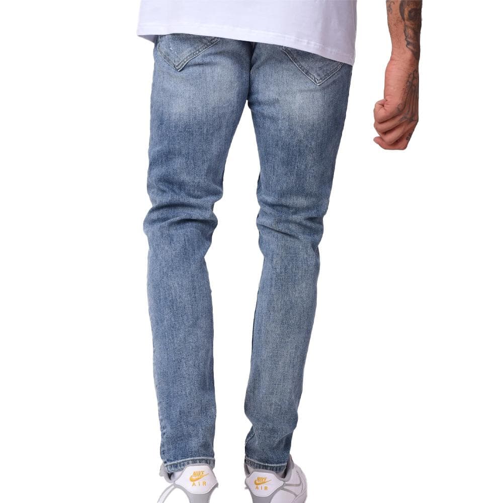 Jean Skinny Bleu Homme Project X Paris délavé avec trou 2