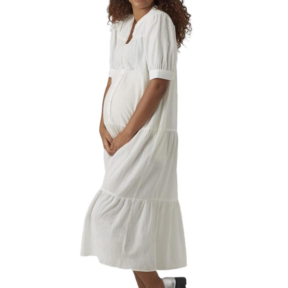 Robe de Grossesse Blanche Femme Vero Moda Marternity Milan 1