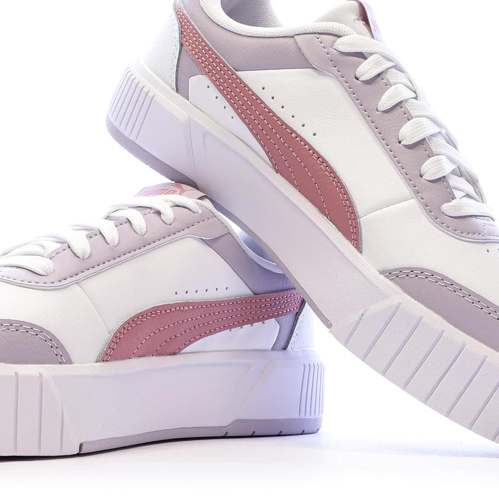 Baskets Blanches/Roses Fille Puma Carina Mia 7