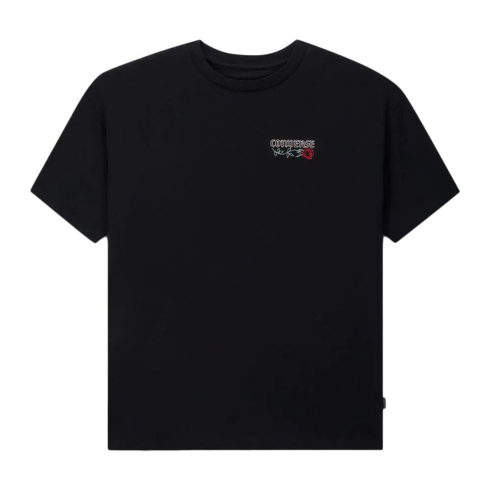 T-Shirt Noir Femme Converse Floral 1
