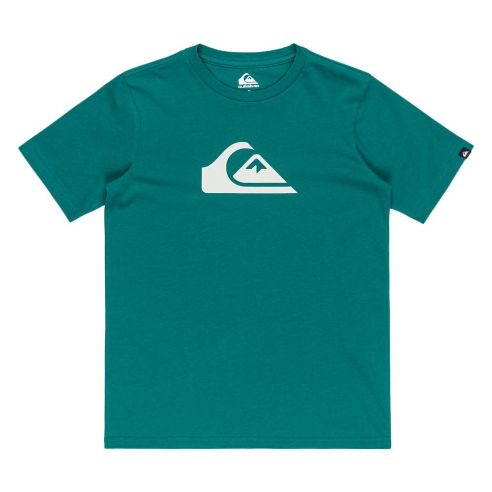 T-Shirt Bleu Canard Garçon Quiksilver Comp Logo 1