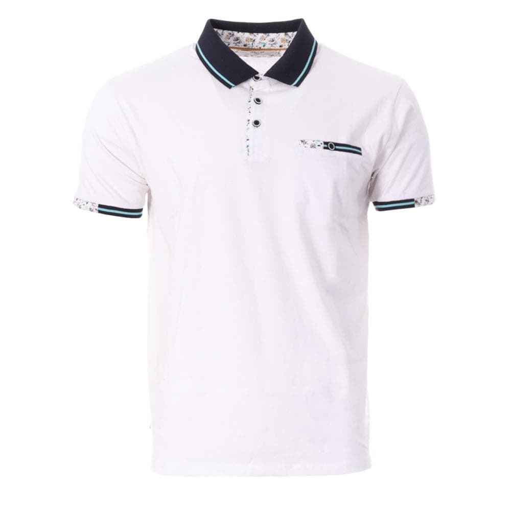 Polo Blanc/Marine Homme RMS26 91301 1