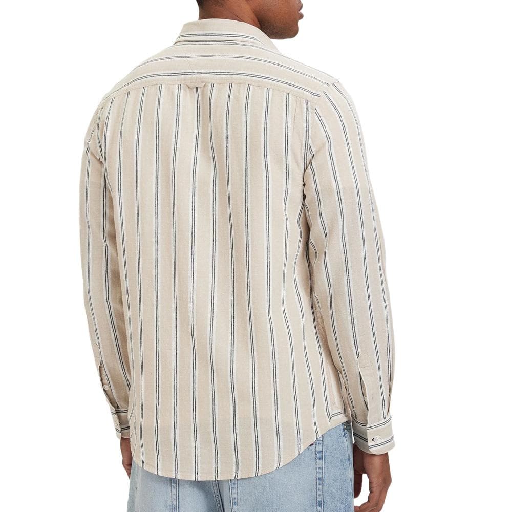 Chemise Beige/Blanc Homme Tommy Hilfiger Tjm Reg Linen 2