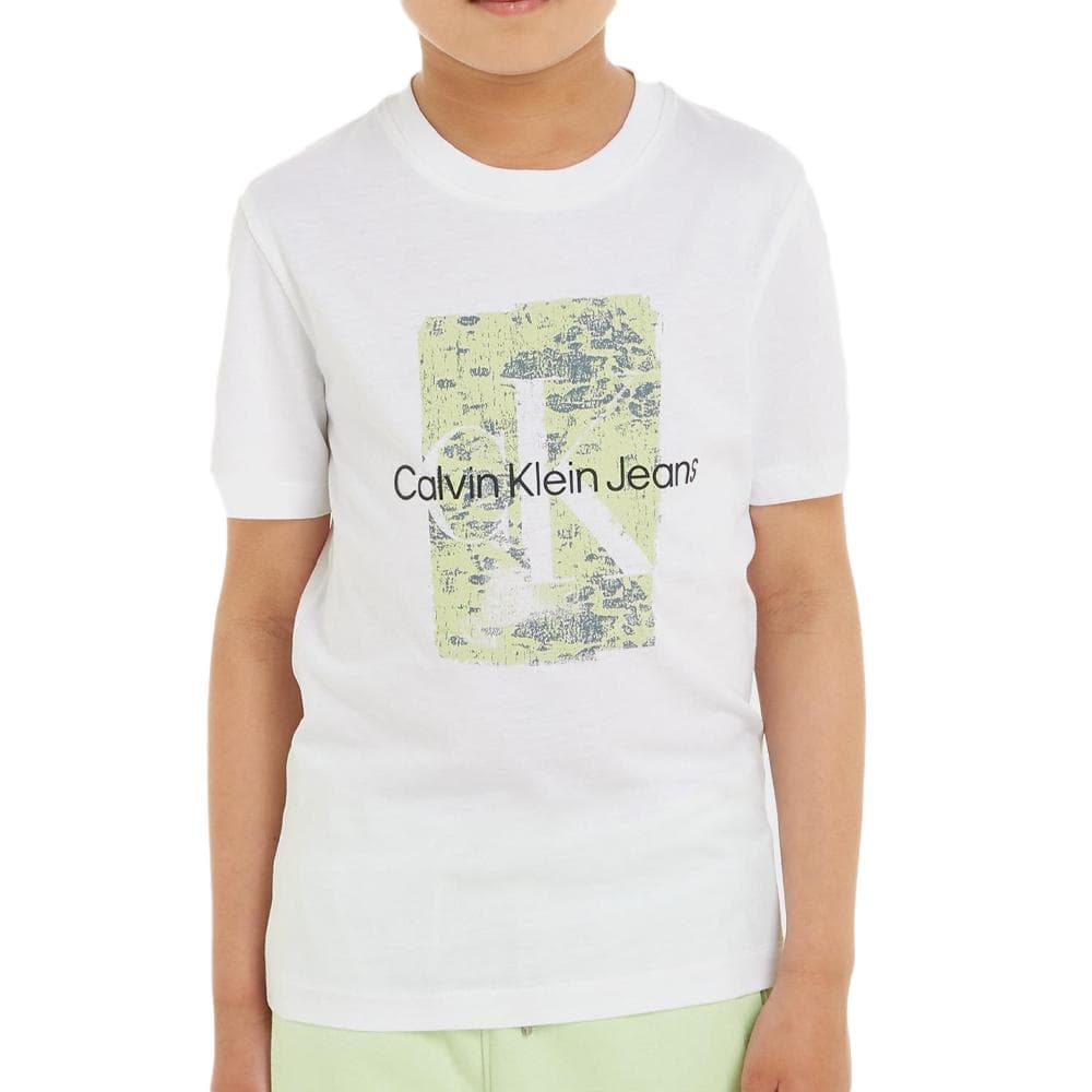 T-shirt Blanc Garçon Calvin Klein Jeans Second Skin 1