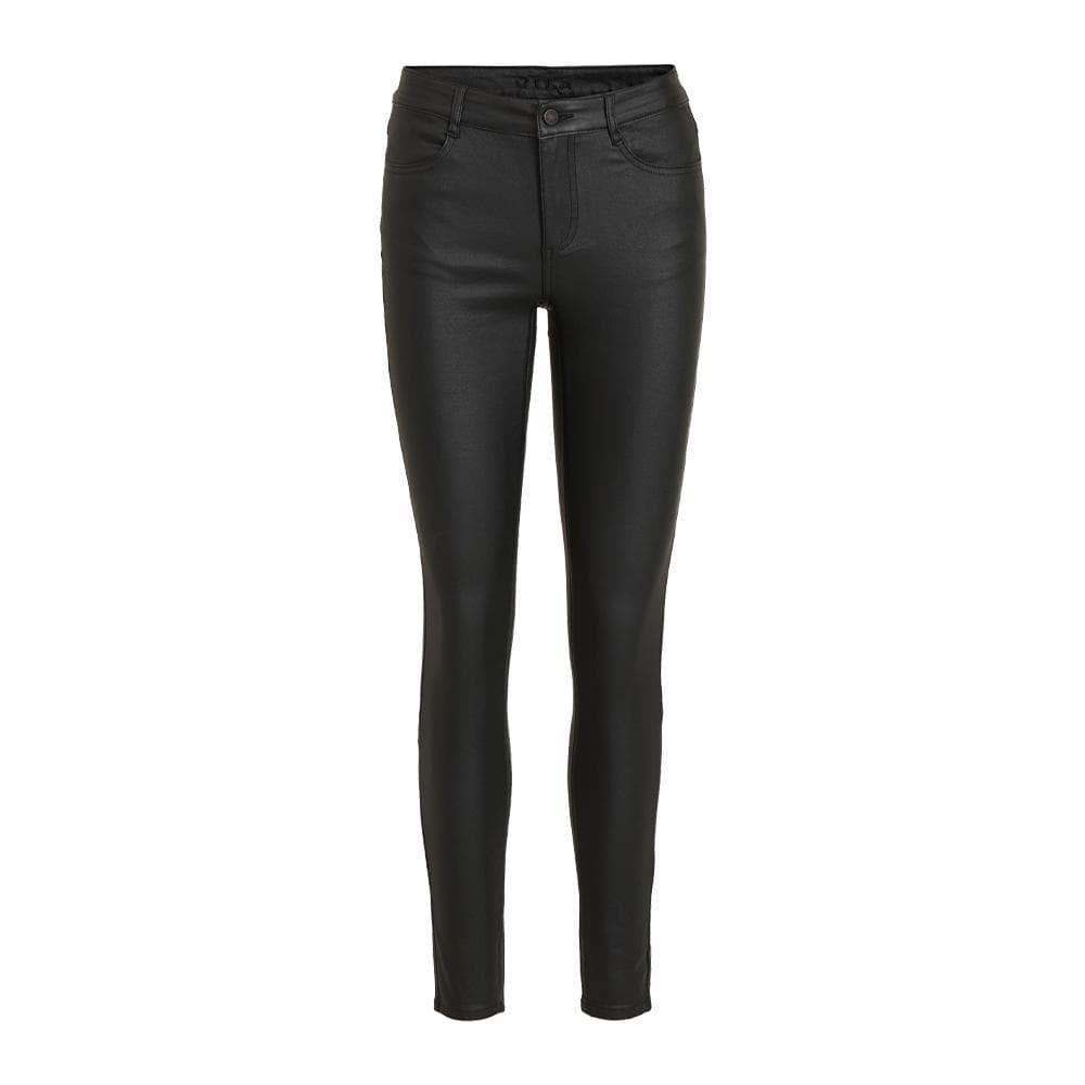Pantalon Noir Enduit Femme Vila Commit Coated 1
