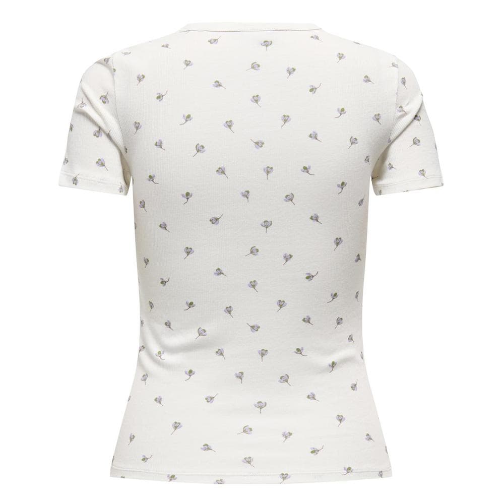 T-Shirt Blanc/Mauve Femme JDY Lucky 3