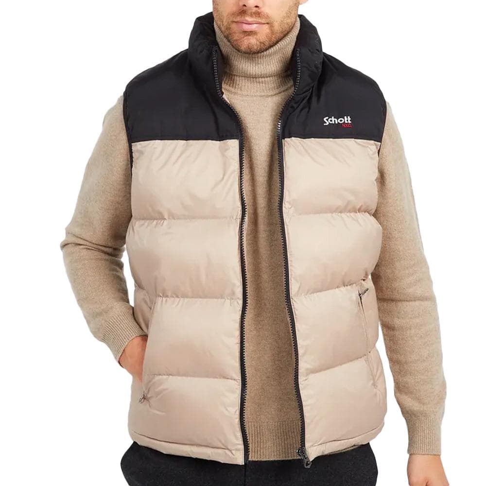 Doudoune sans manche Beige Homme Schott Utahv 1
