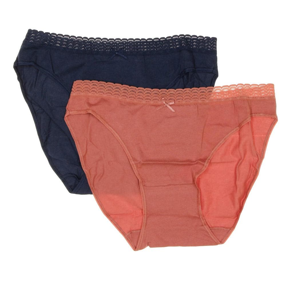 x2 Slips Marine/Orange Femme Dim Hipsters 1