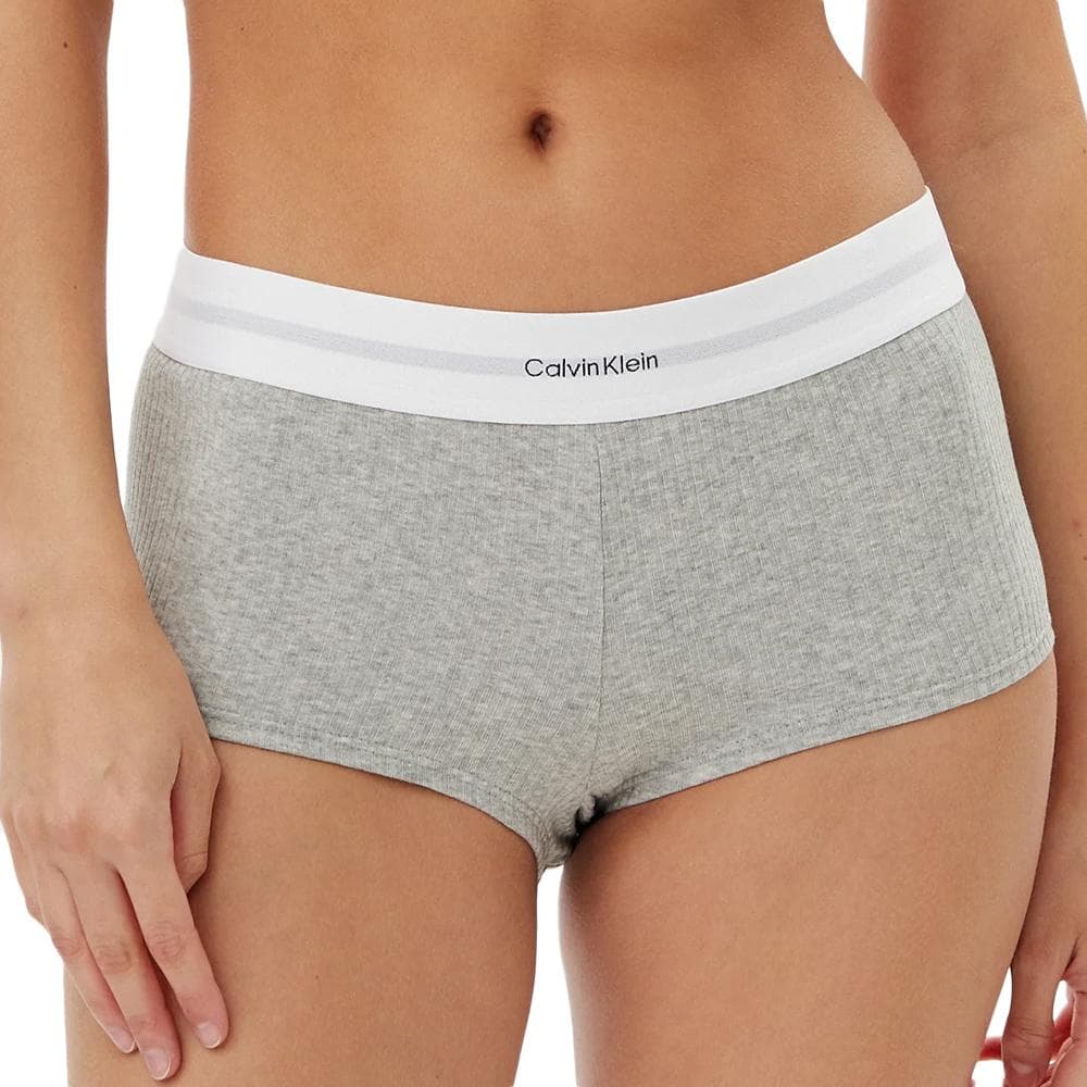Shorty Gris Clair/Blanc Femme Calvin Klein Jeans Boyshort 1