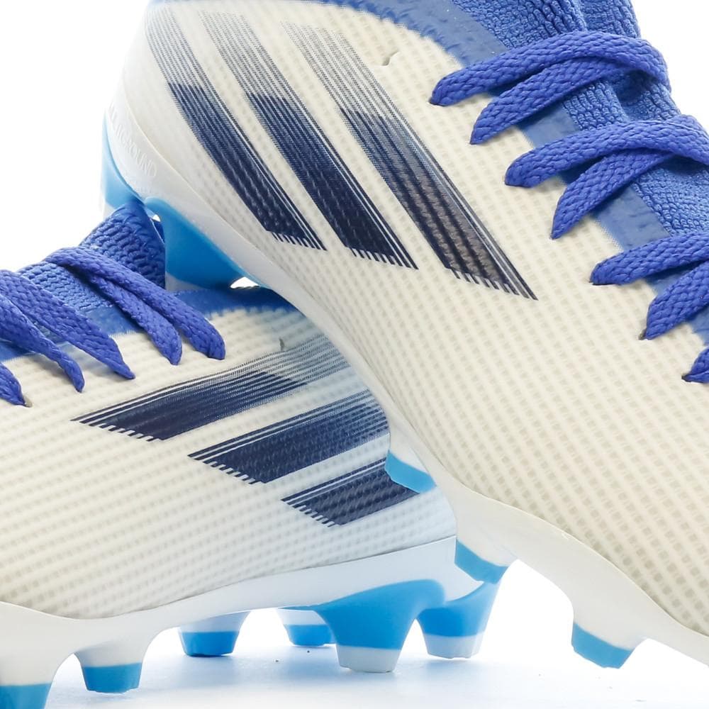Chaussures de Football Blanche/Bleu Garçon Adidas X Speedflow.3 Mg J 7