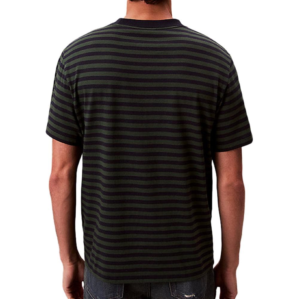 T-Shirt Vert/Marine Homme Calvin Klein Jeans Stripe 2