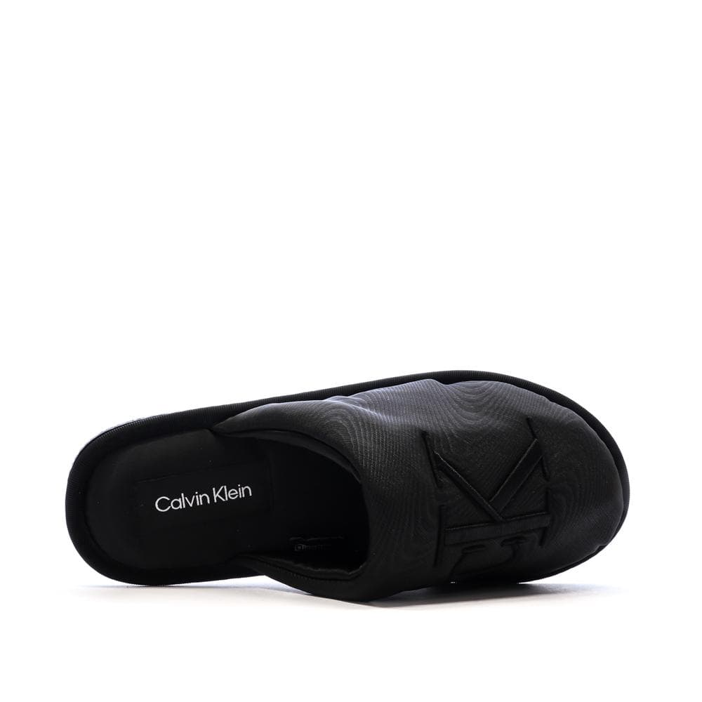 Chaussons Noir Femme Calvin Klein Jeans Slipper Satin Moire 4