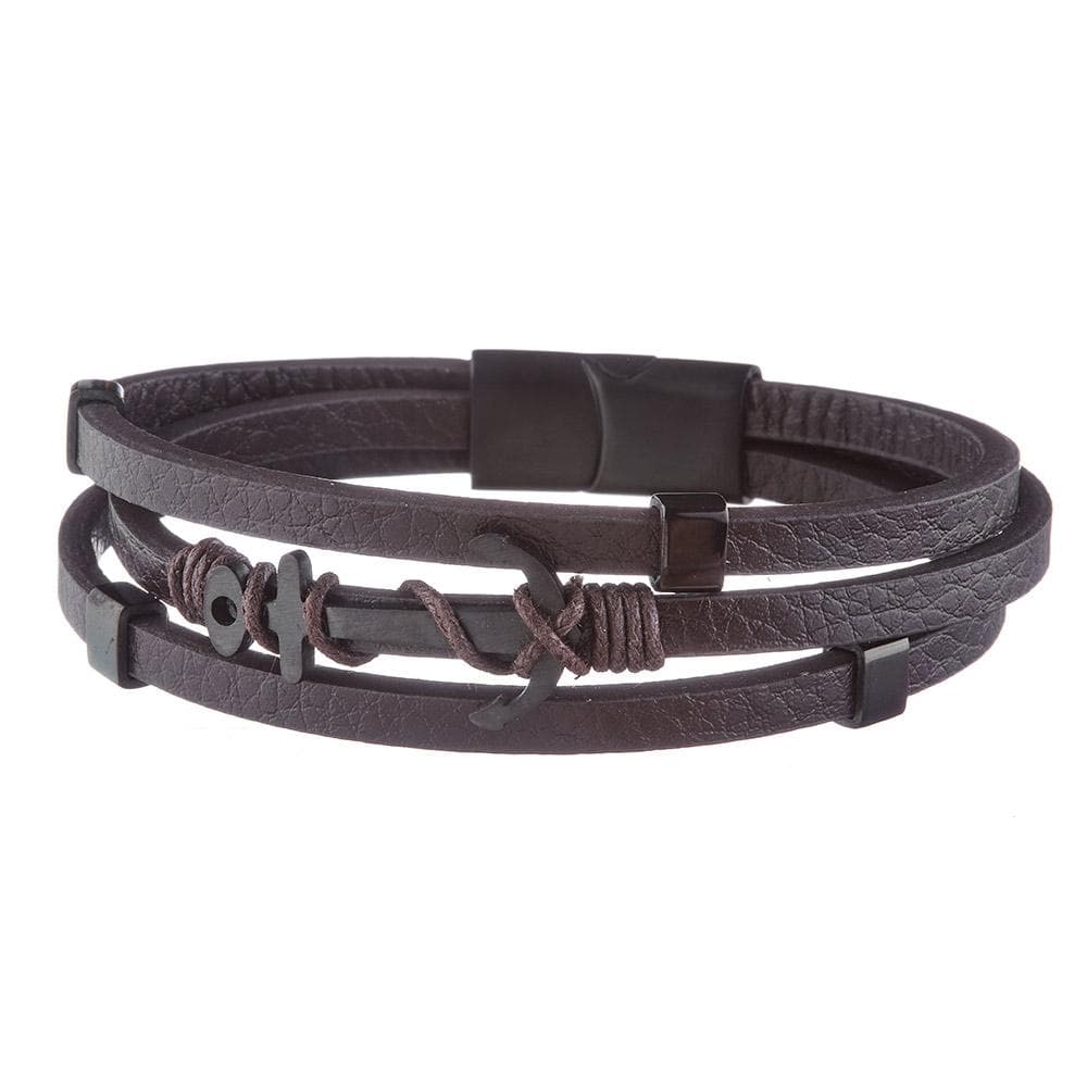 Bracelet Noir Geographical Norway Ancre 1