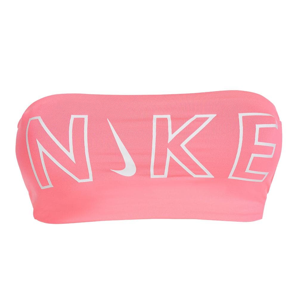 Haut de maillot de bain Rose Fluo Femme Nike Bandeau Bikini Top 1