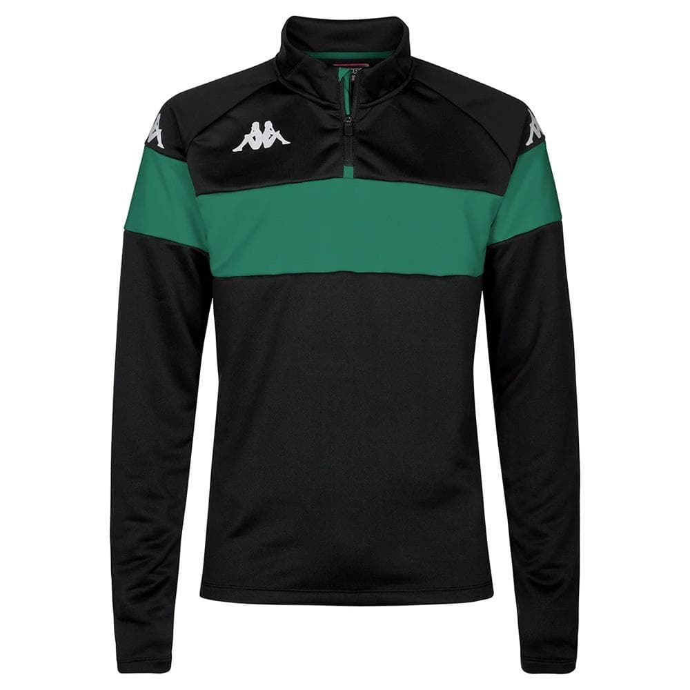 Sweat Noir/Vert Homme Kappa Dovare 1