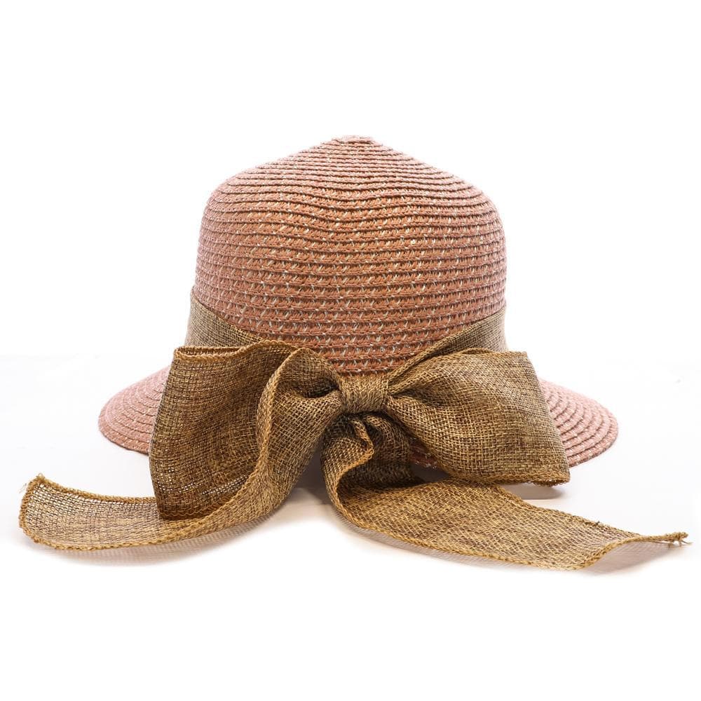 Chapeau de soleil en paille rose Via Lorenzo Pan Coupe Ocean 3
