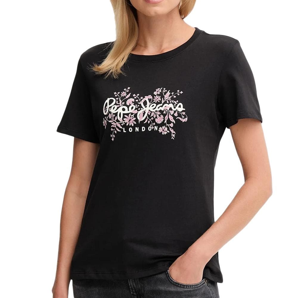 T-Shirt Noir Femme Pepe jeans Bero 1