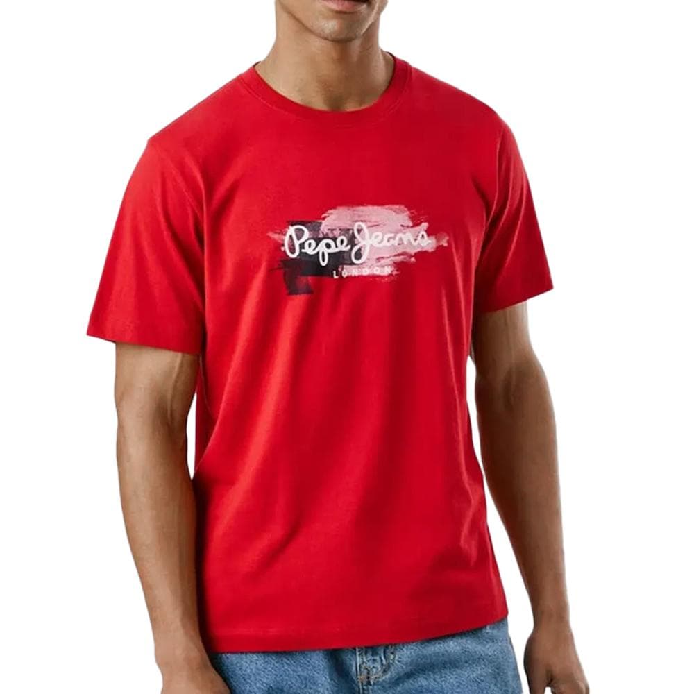 T-Shirt Rouge Homme Pepe jeans Trey 1