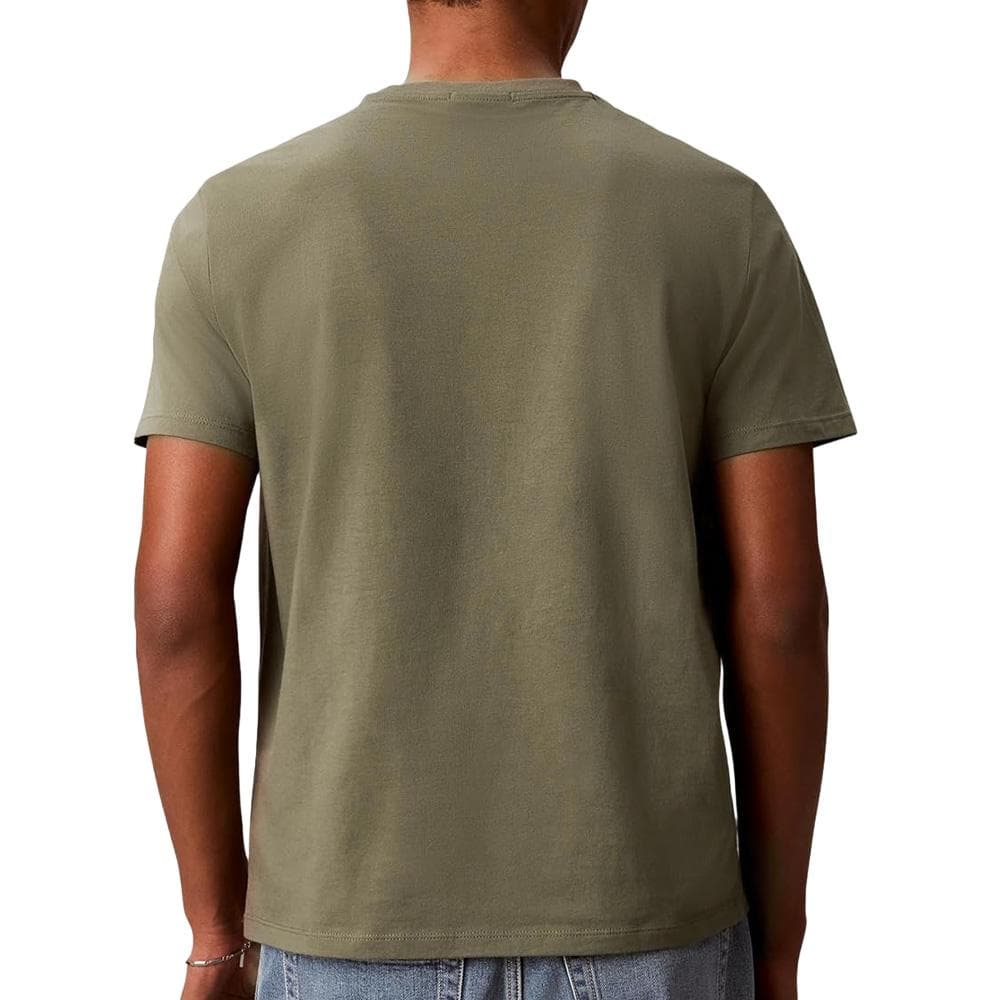 T-Shirt Kaki Homme Calvin Klein Jeans Badge L4G 2