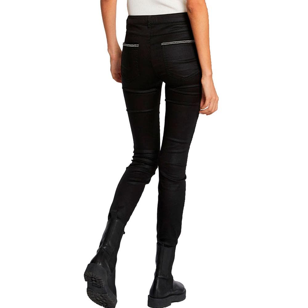 Pantalon Slim Noir enduit Femme Morgan Palona 2