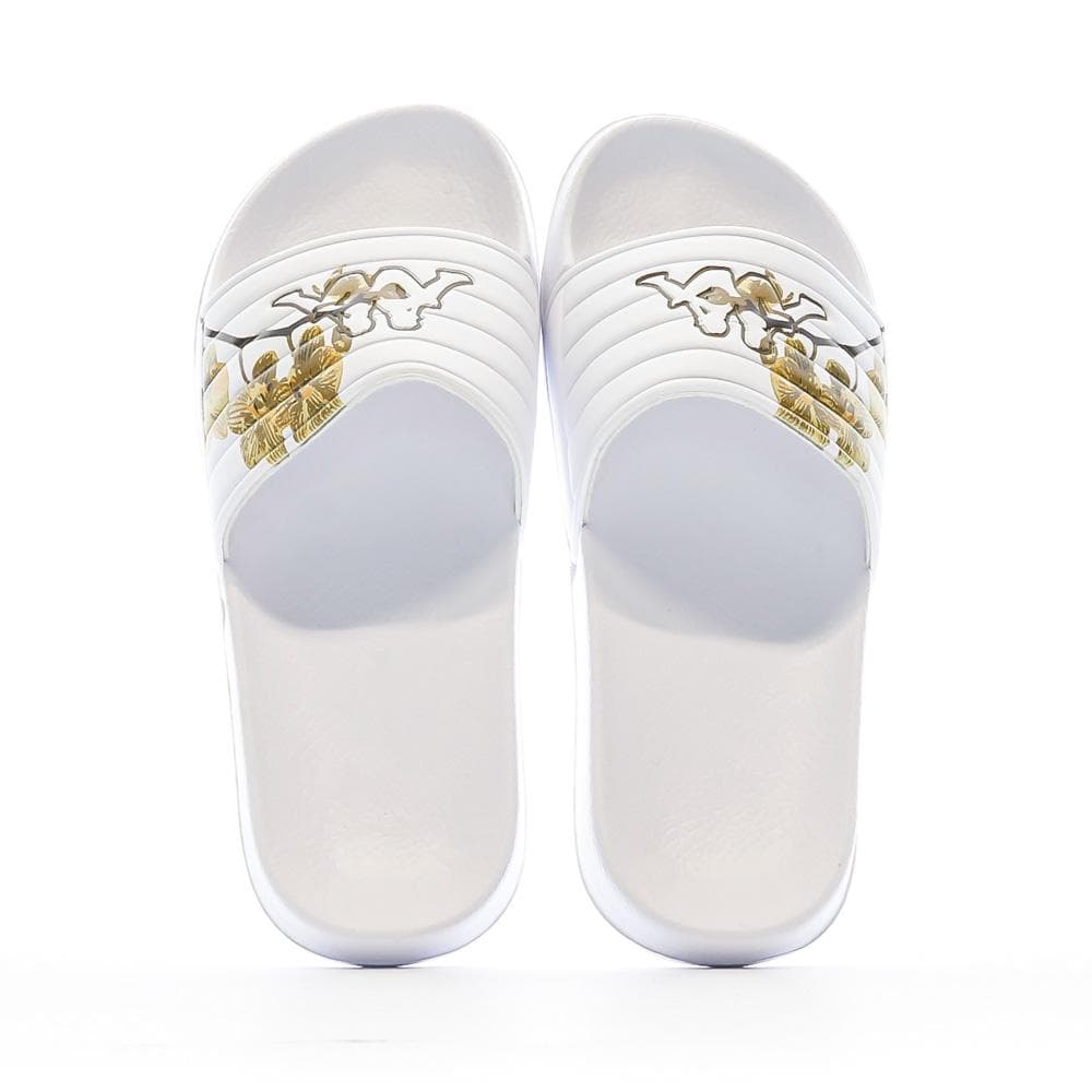 Claquettes Blanche/Marron Femme Kappa Noles 3